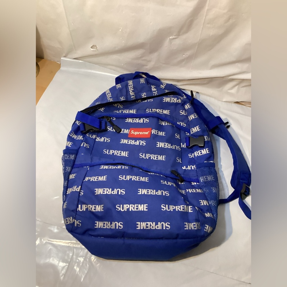 Supreme 3M Reflective Repeat Backpack Blue Rare